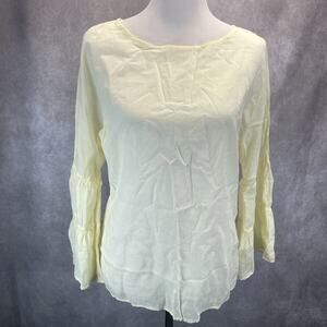 NWT European Culture Hanna Blouse SM Pale Yellow Bell Sleeves Italy Boho ($200)